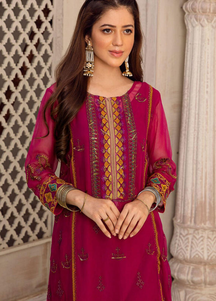 Kross Kulture Luxury Pret  Chiffon Shirt KX-20772 Majenda