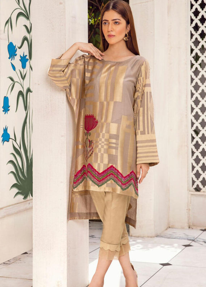 Kross Kulture Luxury Pret  Jacquard Shirt KX-21241 Beige