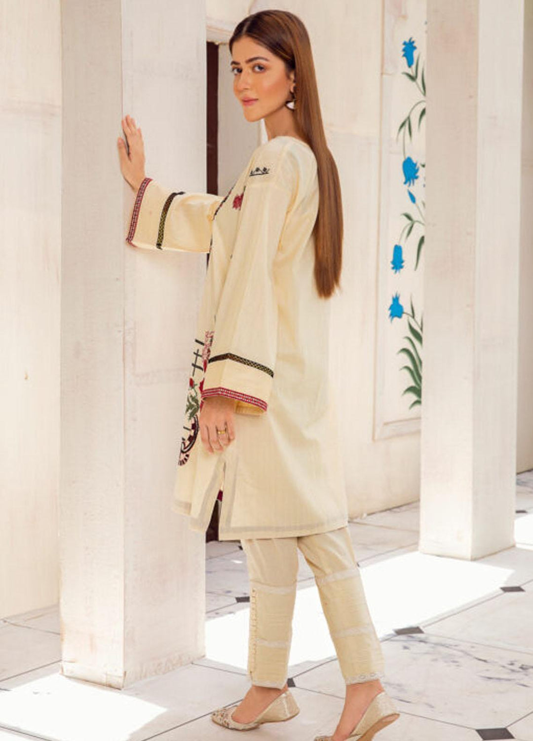 Kross Kulture Luxury Pret  Tarkashi Shirt KE-21248 Cream