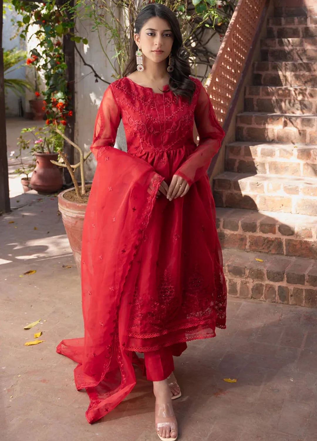 Kross Kulture Pret Embroidered Organza 3 Piece Suit Annika KKSG-00540