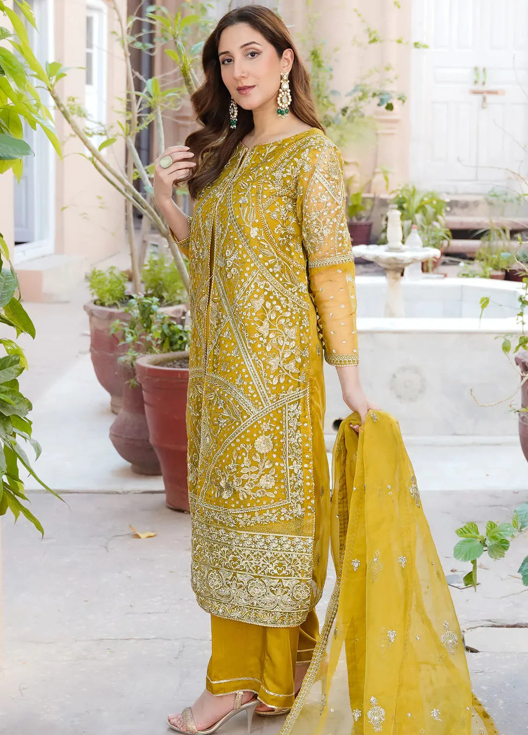 Kross Kulture Pret Embroidered Organza 3 Piece Suit Riaan KLX-00521