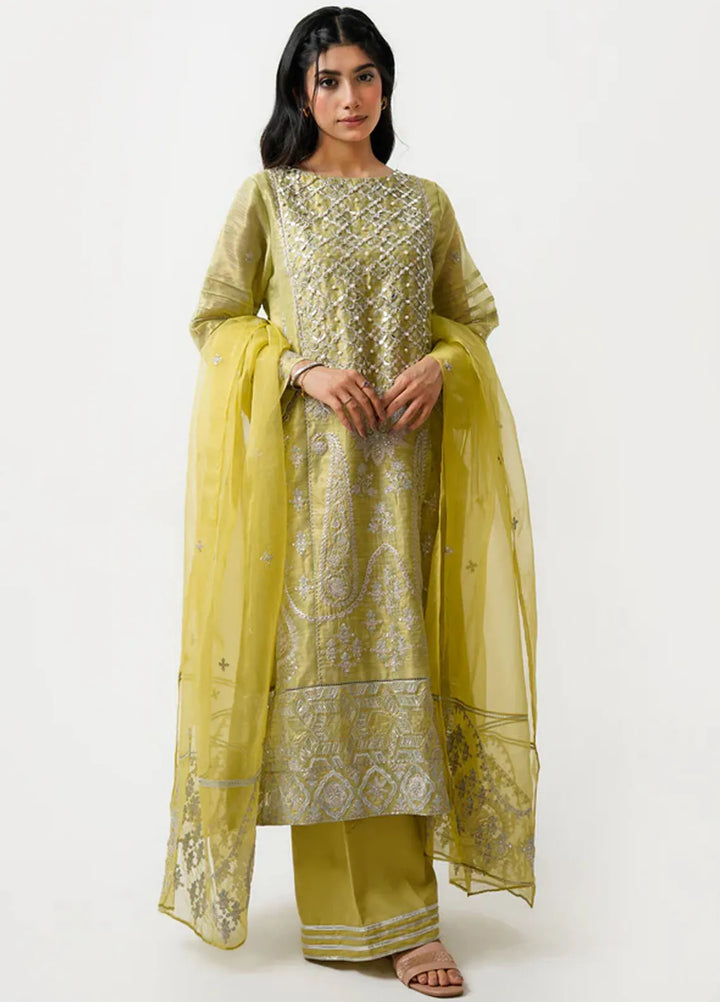Kross Kulture Pret Embroidered Tissue Masoori 3 Piece Suit Haya KLX- 00524