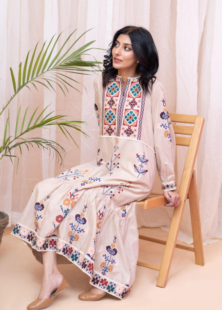 Kross Kulture Formal Pret Embroidered Cambric Frock KE-21060