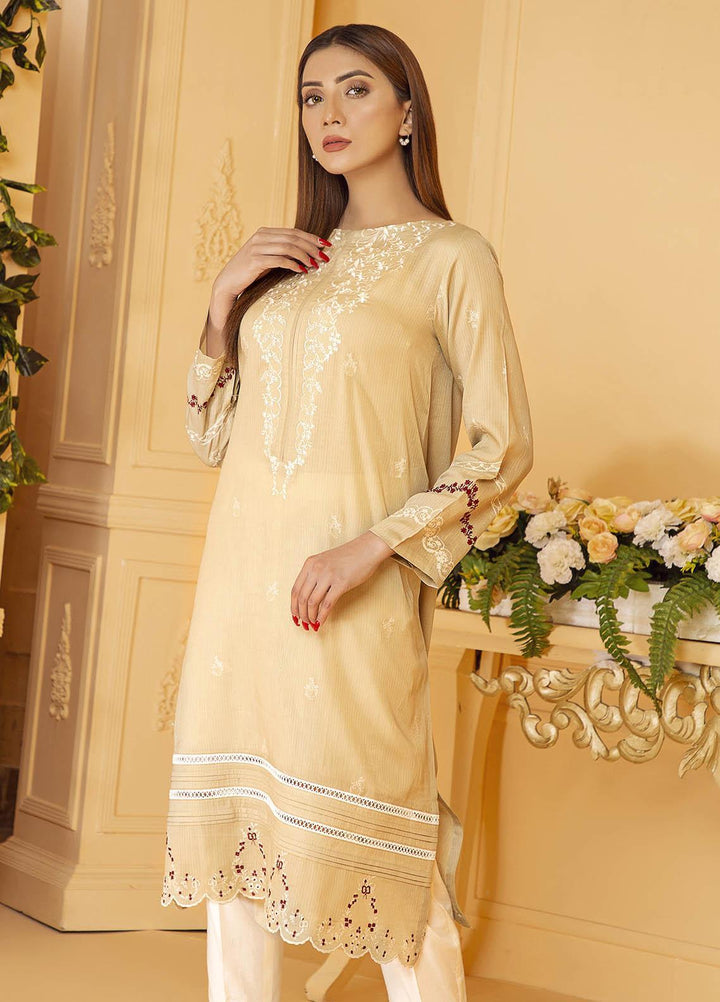 Kross Kulture Embroidered Cotton Stitched Kurtis KB-20481 Lt Olive