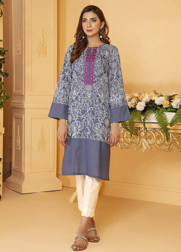 Kross Kulture Embroidered Lawn Stitched Kurtis KB-20654 Blue