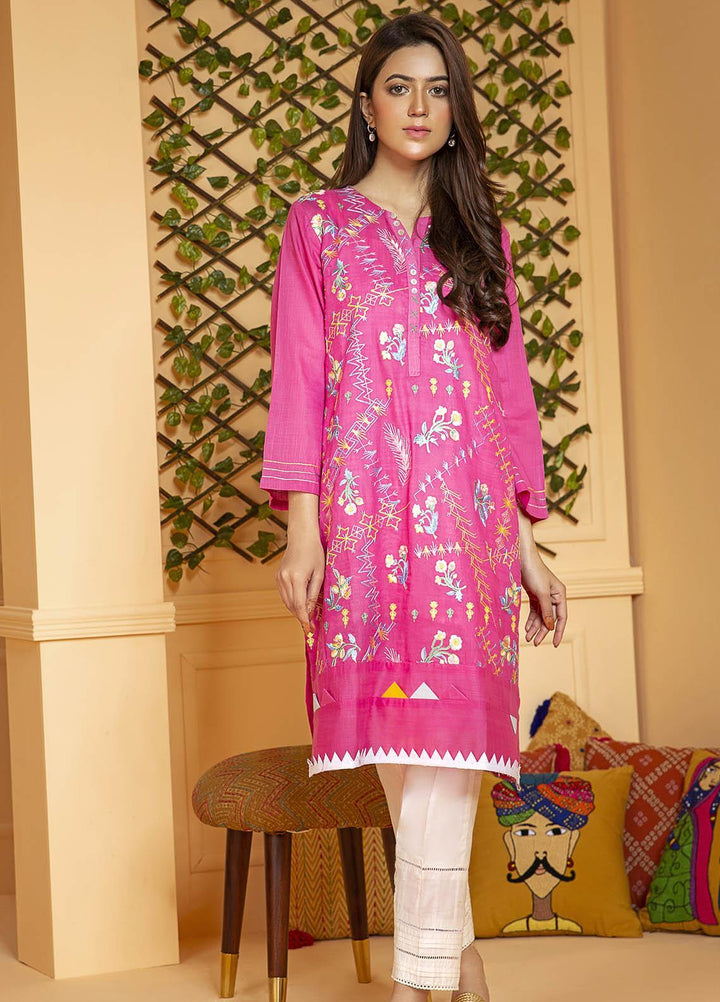 Kross Kulture Embroidered Lawn Stitched Kurtis KB-21000 Pink