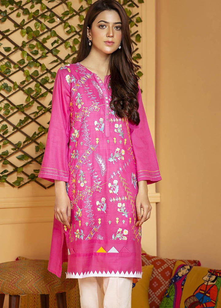 Kross Kulture Embroidered Lawn Stitched Kurtis KB-21000 Pink