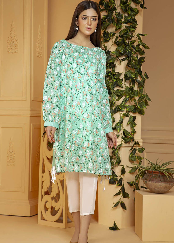 Kross Kulture Embroidered Lawn Stitched Kurtis KB-21015 L-Green