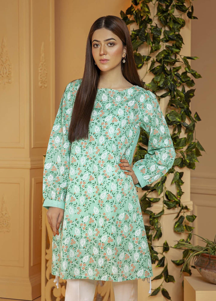 Kross Kulture Embroidered Lawn Stitched Kurtis KB-21015 L-Green