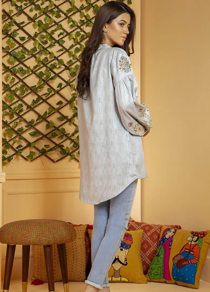 Kross Kulture Embroidered Cotton Stitched Kurtis KB-21019 Aqua