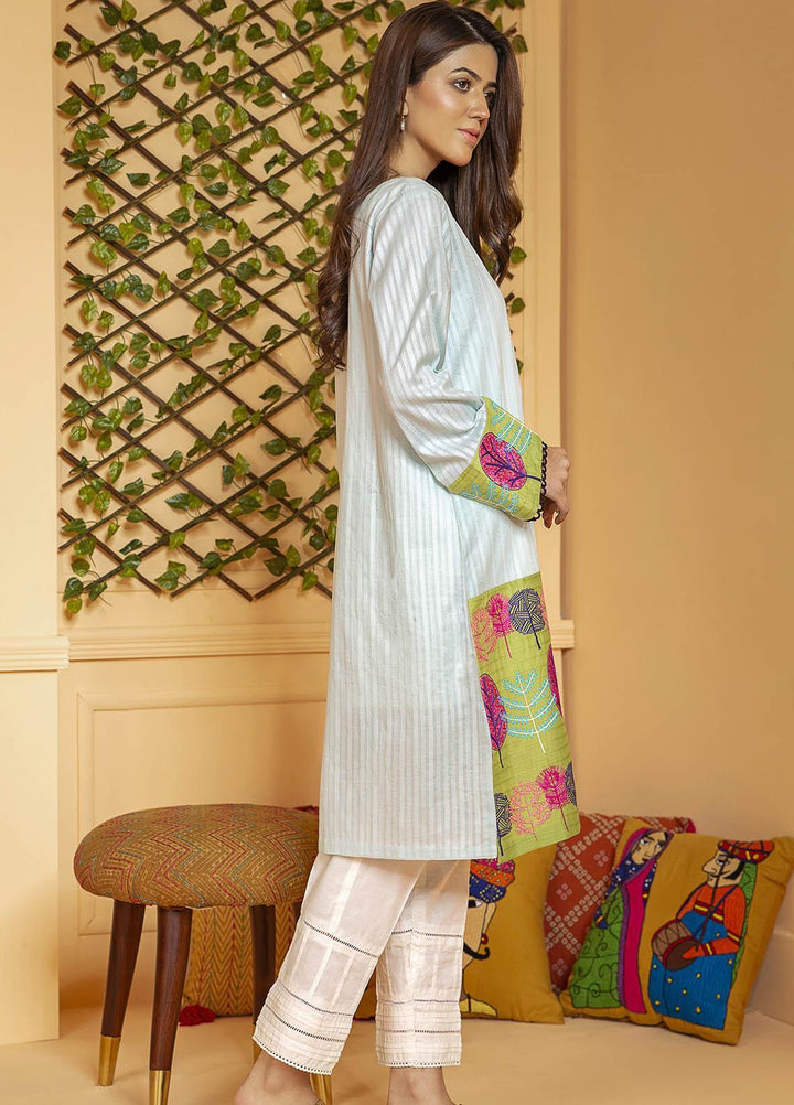 Kross Kulture Embroidered Cotton Stitched Kurtis KB-21030 Sky Blue