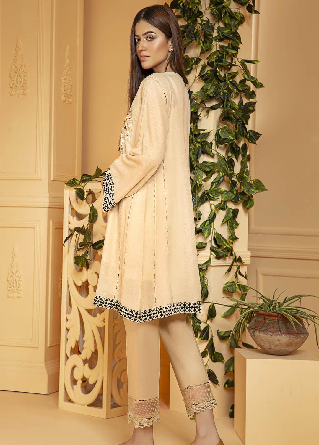 Kross Kulture Embroidered Karandi Stitched Kurtis KB-21040 Skin