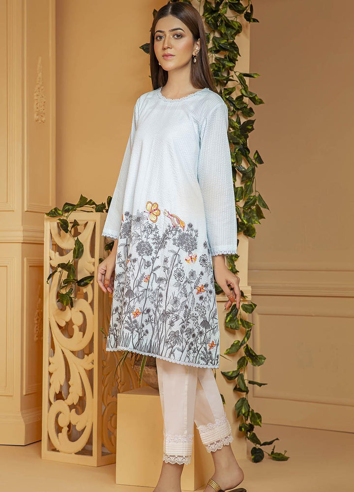 Kross Kulture Embroidered Cotton Stitched Kurtis KB-21116 Aqua