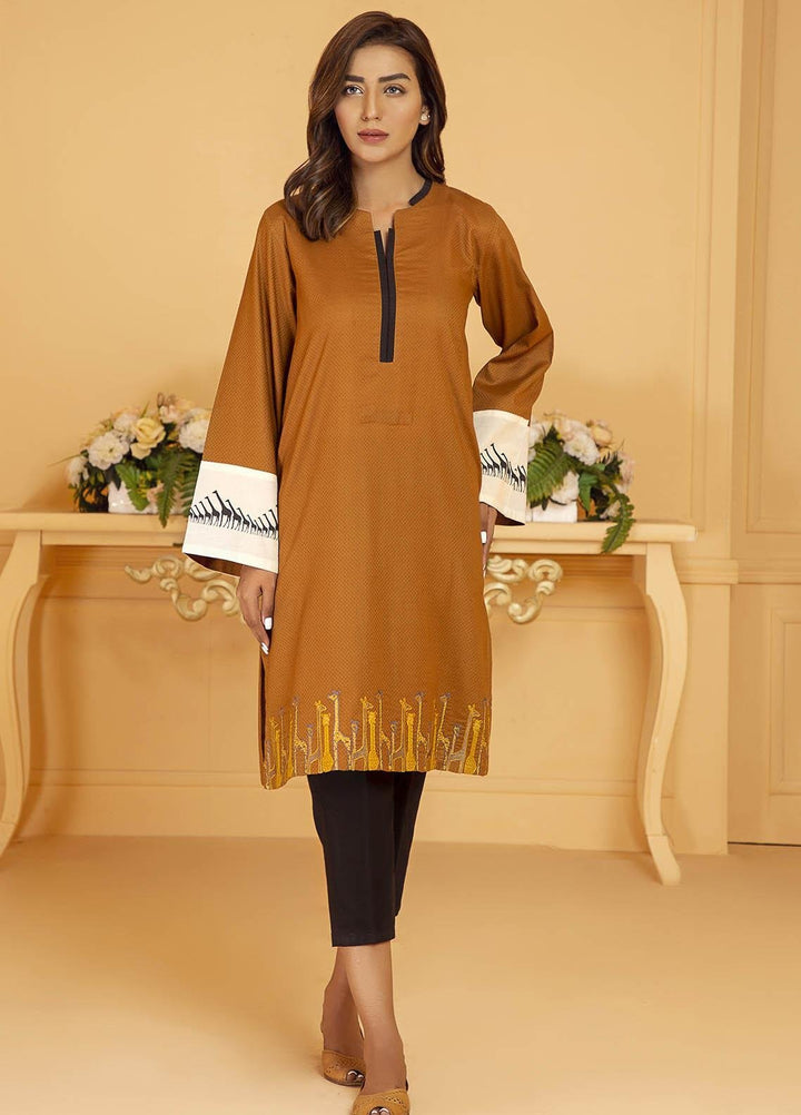 Kross Kulture Embroidered Lawn Stitched Kurtis KE-21032 Rust