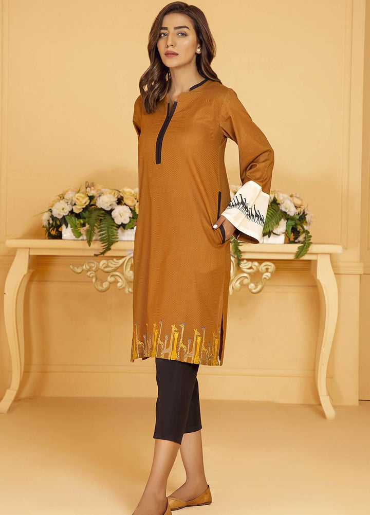 Kross Kulture Embroidered Lawn Stitched Kurtis KE-21032 Rust