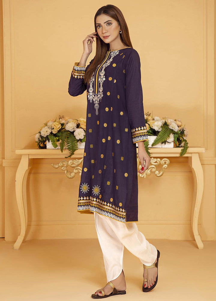 Kross Kulture Embroidered Lawn Stitched Kurtis KE-21143 Navy