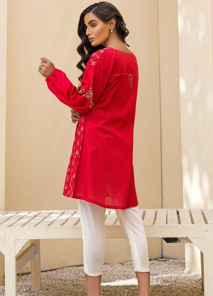 Kross Kulture Casual Pret Embroidered Lawn Shirt KB-21059 Red