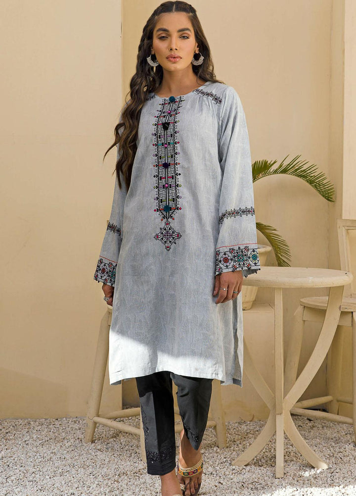 Kross Kulture Casual Pret Embroidered Cotton Shirt KB-21104 Grey