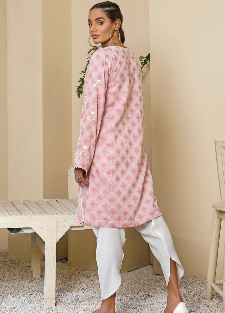 Kross Kulture Casual Pret Embroidered Cotton Shirt KB-21145 Pink