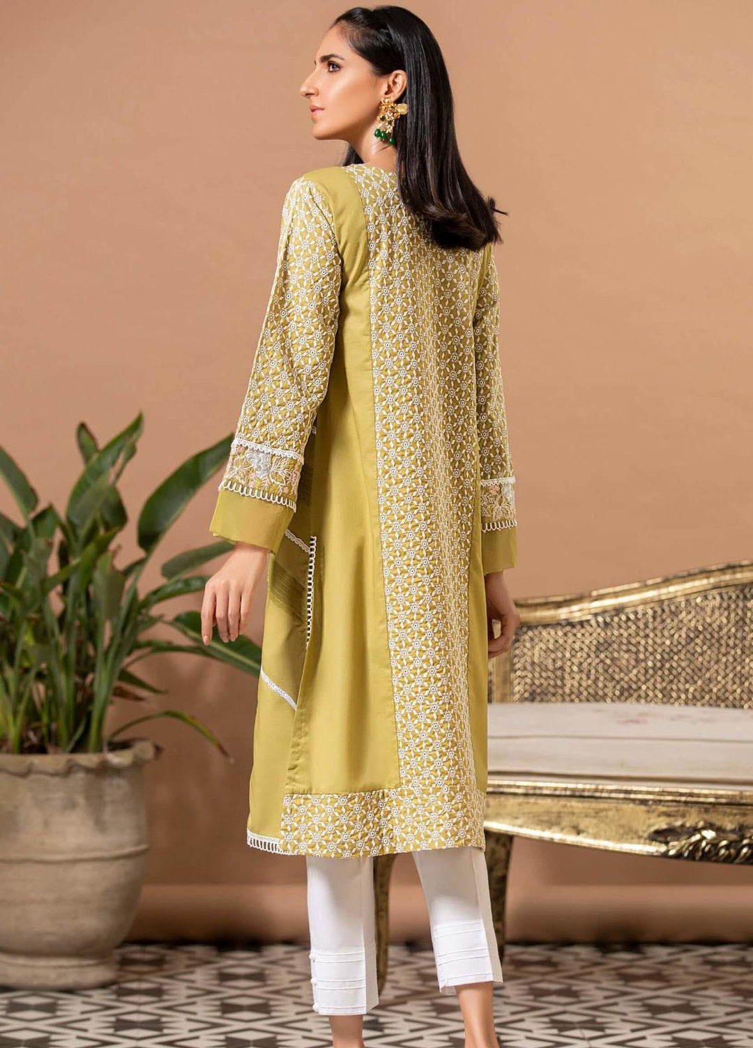 Kross Kulture Embroidered Lawn Stitched Kurtis KE-20373 Green