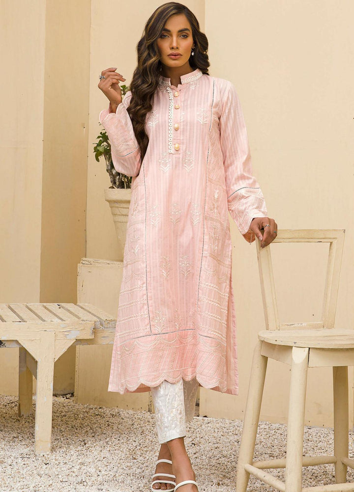 Kross Kulture Casual Pret Embroidered Cotton Shirt KE-21136 Lt Pink