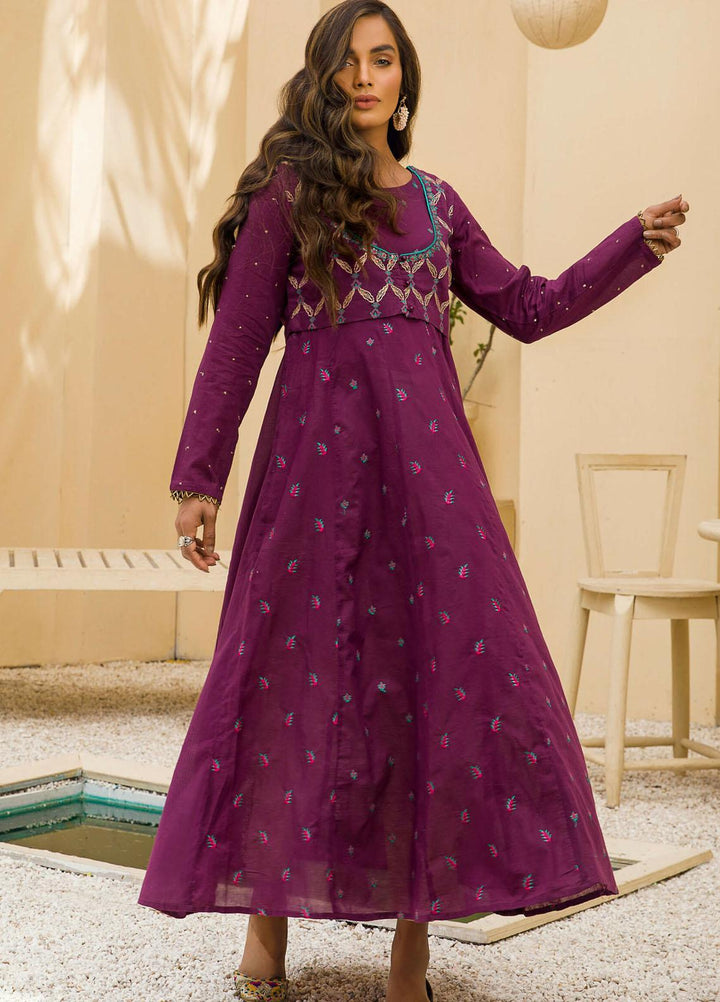 Kross Kulture Casual Pret Embroidered Lawn Shirt KE-21203 Purple