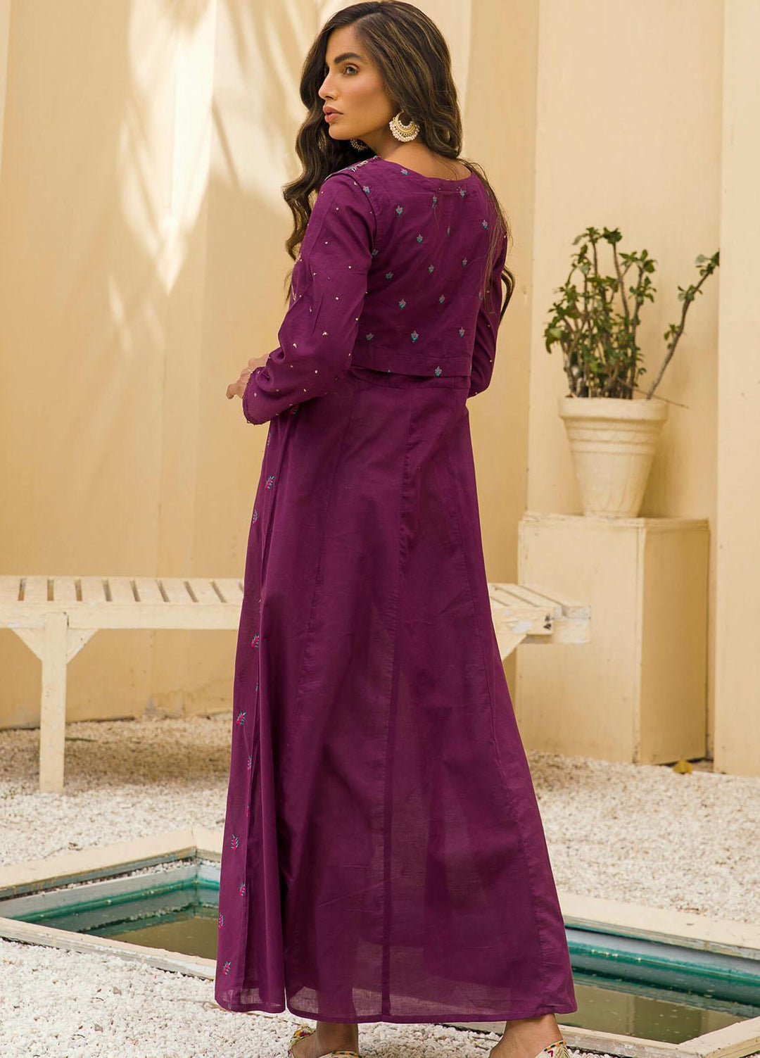 Kross Kulture Casual Pret Embroidered Lawn Shirt KE-21203 Purple