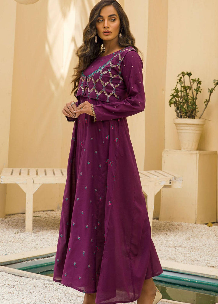 Kross Kulture Casual Pret Embroidered Lawn Shirt KE-21203 Purple