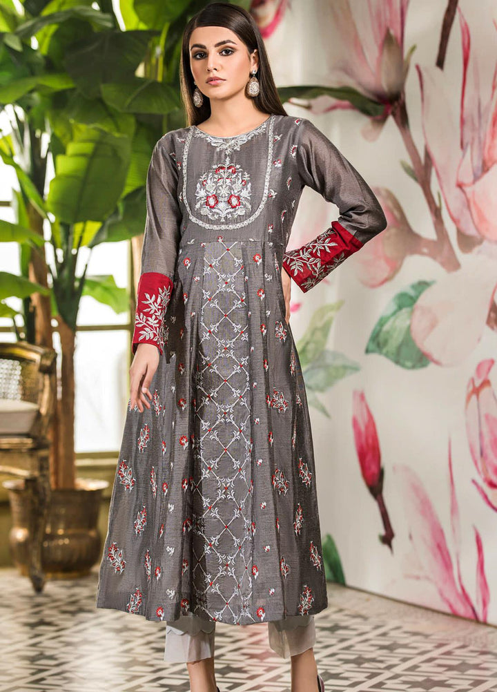 Kross Kulture Embroidered Cotton Net Stitched Kurtis KX-20698 GRY