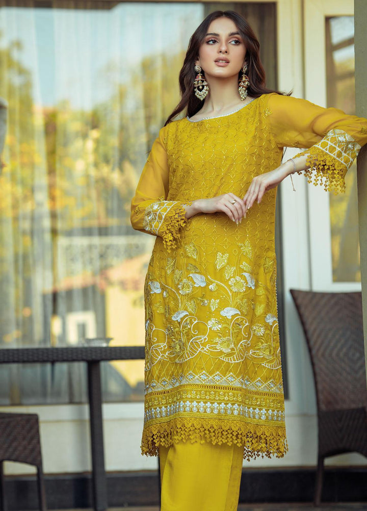 LA FLORA By Fascino Embroidered Chiffon Suits Unstitched 3 Piece FN22-LF3 HUE  - Luxury Collection