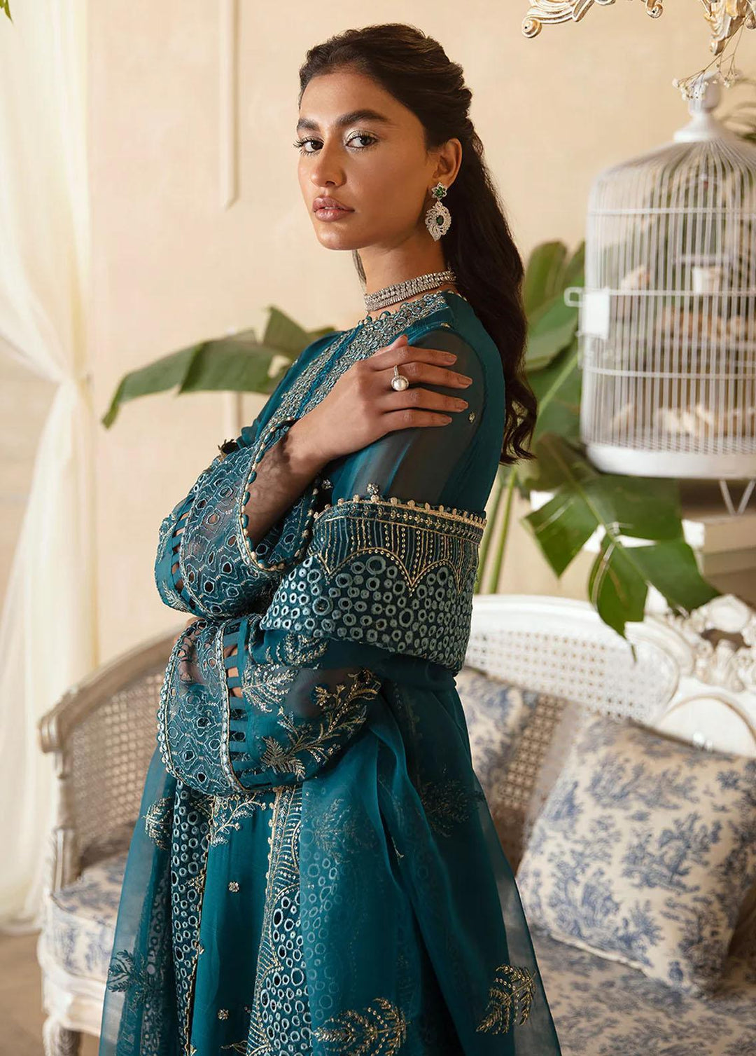 La Fuchsia By Afrozeh Embroidered Chiffon Suits Unstitched 3 Piece AF24LF D-03 Liana - Wedding Collection