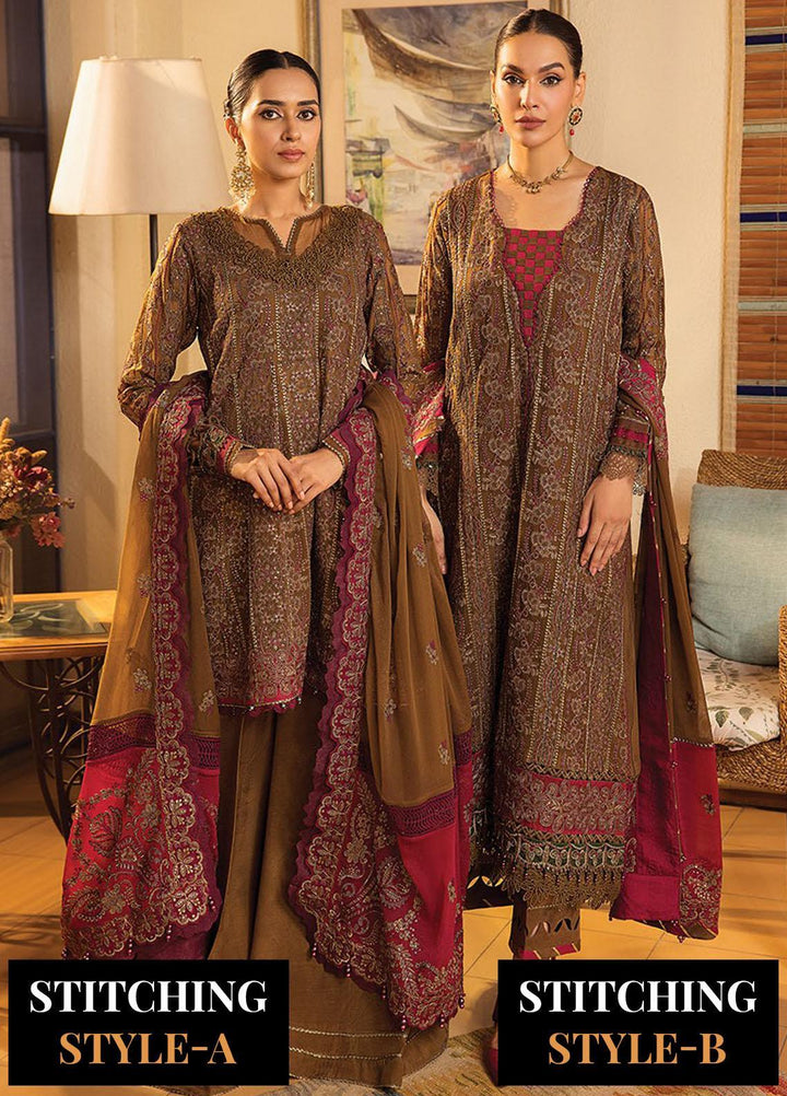La Mode By Xenia Formals Embroidered Chiffon Suits Unstitched 3 Piece XE23LM D-06 Enriga - Luxury Collection