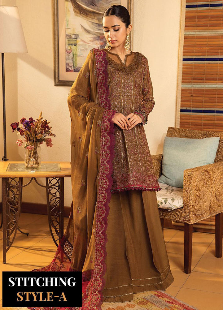 La Mode By Xenia Formals Embroidered Chiffon Suits Unstitched 3 Piece XE23LM D-06 Enriga - Luxury Collection
