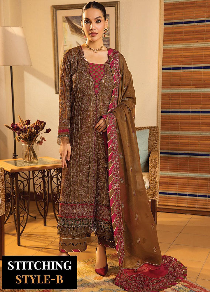 La Mode By Xenia Formals Embroidered Chiffon Suits Unstitched 3 Piece XE23LM D-06 Enriga - Luxury Collection