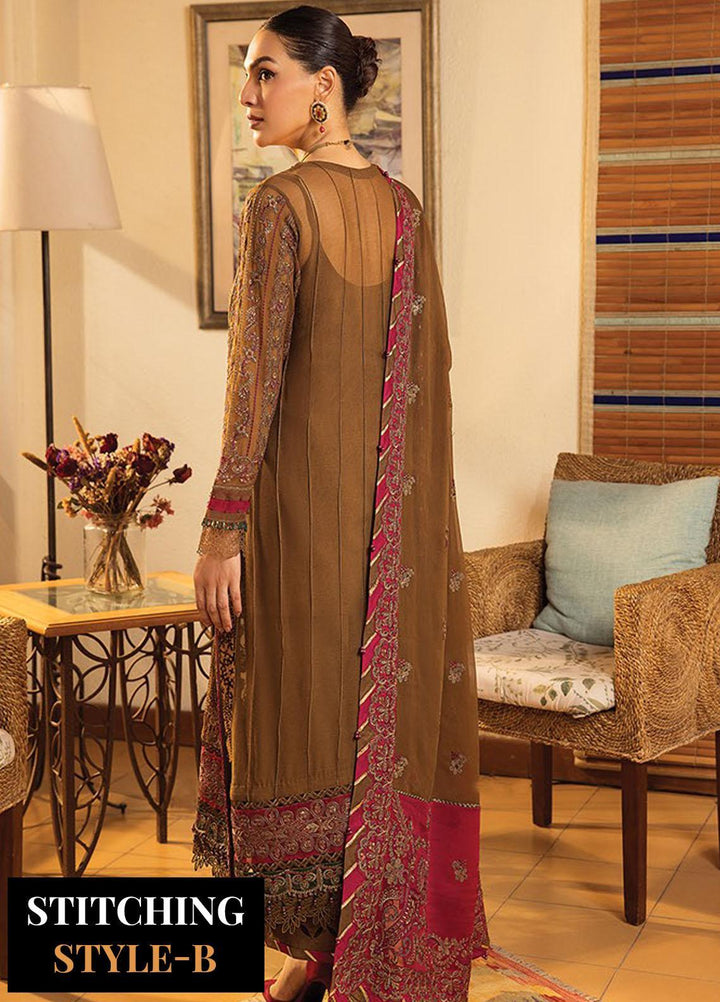 La Mode By Xenia Formals Embroidered Chiffon Suits Unstitched 3 Piece XE23LM D-06 Enriga - Luxury Collection