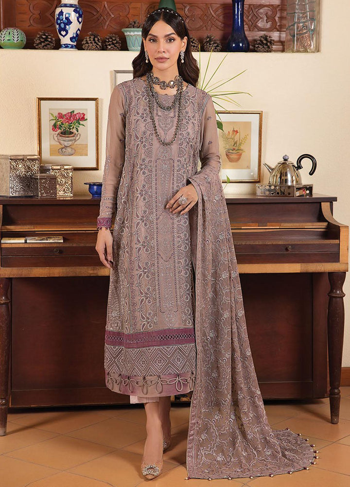 La Mode By Xenia Formals Embroidered Chiffon Suits Unstitched 3 Piece XE23LM D-07 Fabia - Luxury Collection