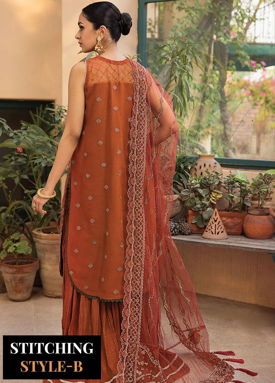 La Mode By Xenia Formals Embroidered Chiffon Suits Unstitched 3 Piece XE25LU D-10 Sophiee - Luxury Collection