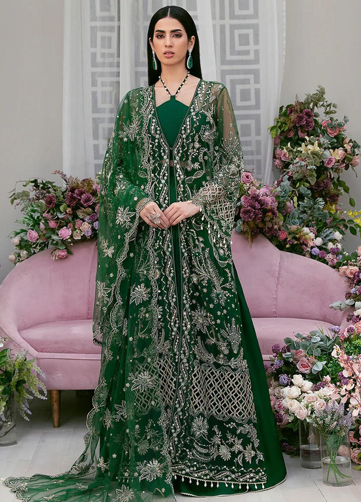 La more By Sardinia Embroidered Net Suits Unstitched 3 Piece SRD23LM SR-105 Exotic Emerald - Wedding Collection