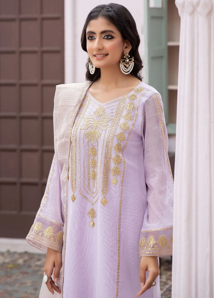 La Rosa Pret Embroidered Khaadi Net 3 Piece Suit LE-24-01 Lilac