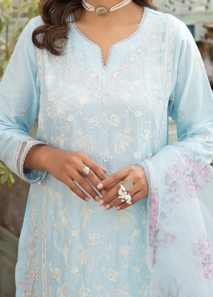 La Rosa Pret Embroidered Lawn 3 Piece Suit LE-24-09 Light Blue