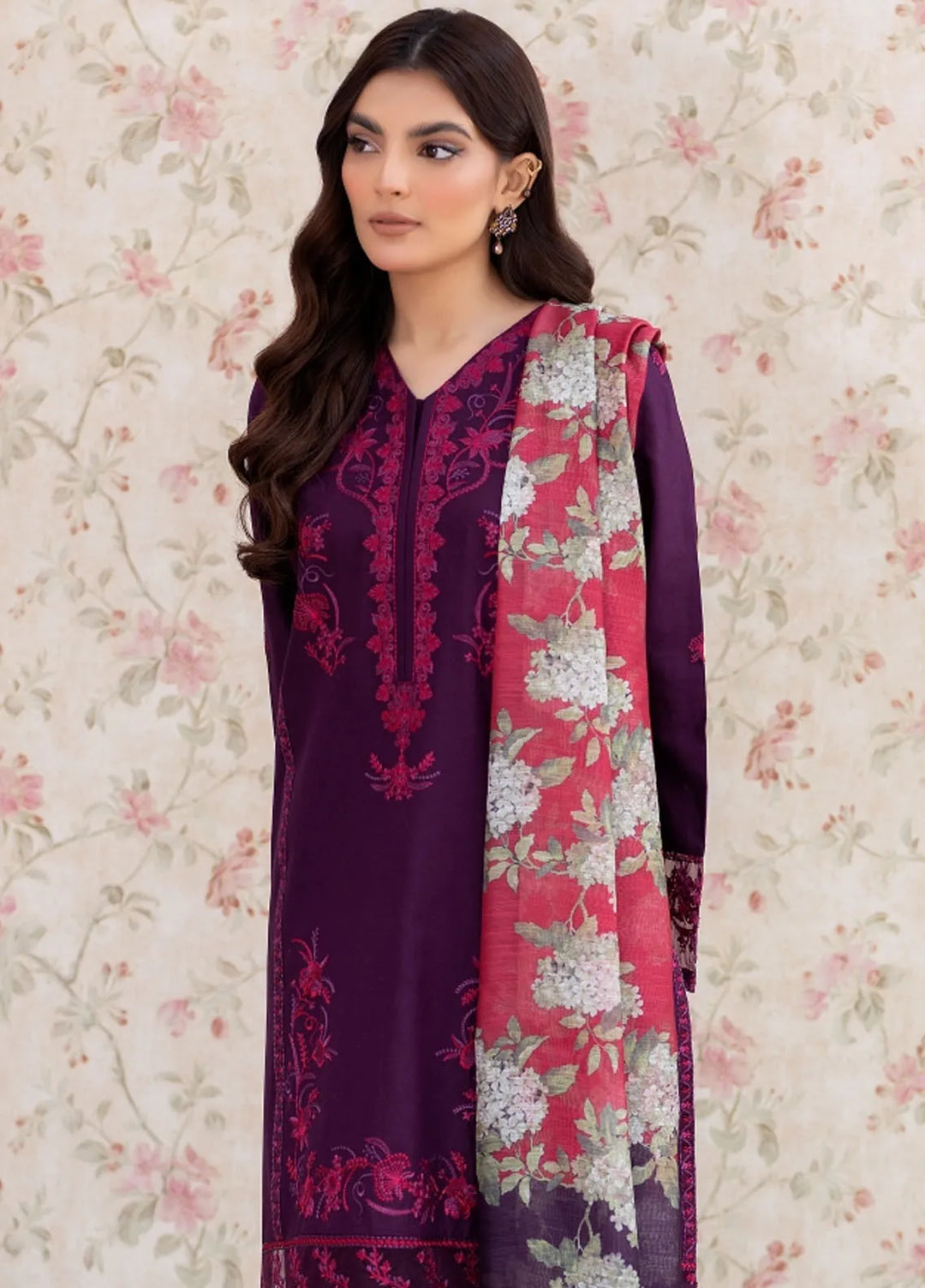 La Rosa Pret Embroidered Lawn 3 Piece Suit LSS-24-09 Purple