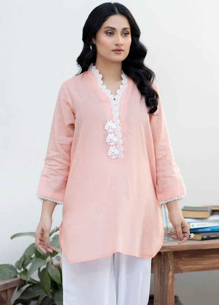 La Rosa Pret Printed Cotton Lawn Kurti LEE-24-05 Peach