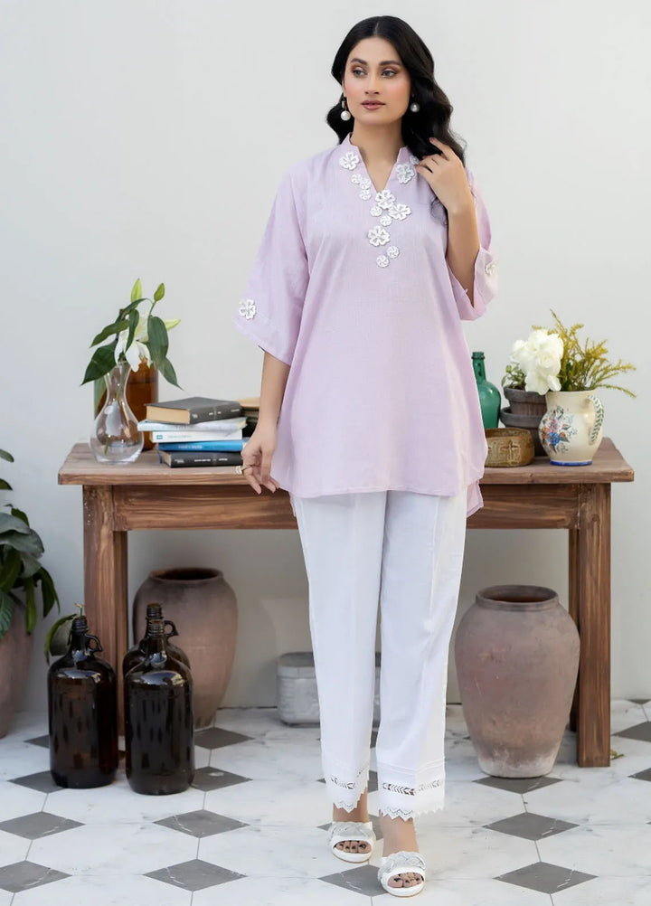 La Rosa Pret Printed Lawn Kurti LEE-24-01 Lilac