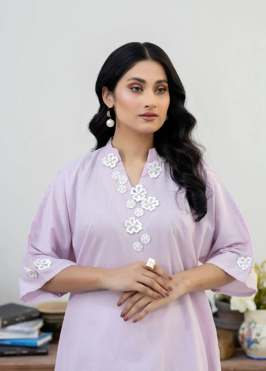 La Rosa Pret Printed Lawn Kurti LEE-24-01 Lilac