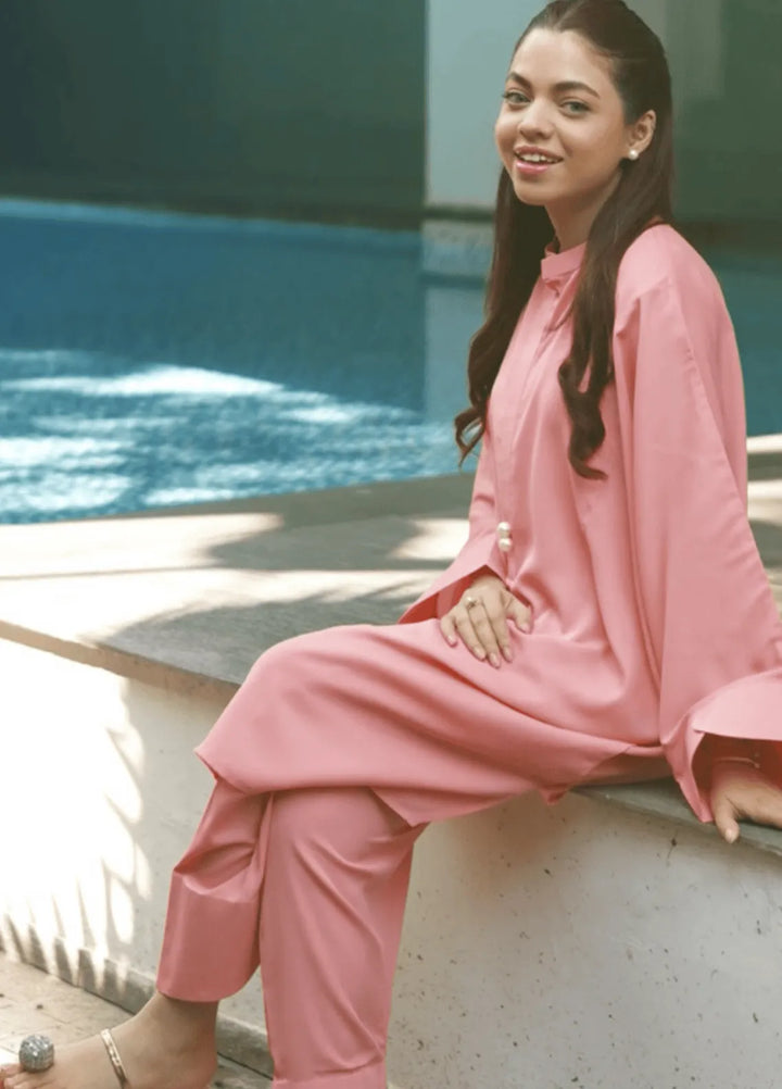 La Rosaa Pret Casual Georgette 2 Piece Suit Powder Puff