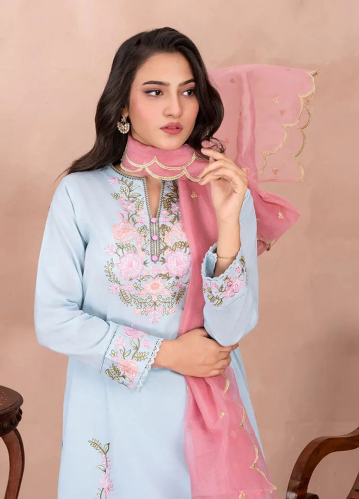La Rosaa Pret Embroidered Cotton 3 Piece Suit Skyla