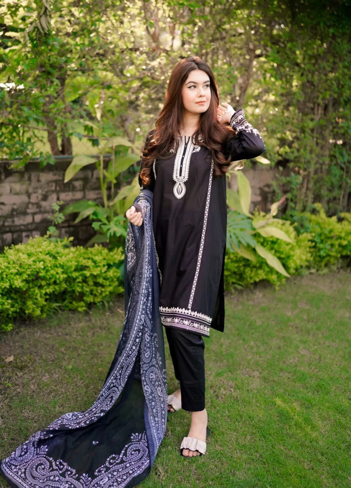 La Rosaa Pret Embroidered Cotton 3 Piece Suit Zora