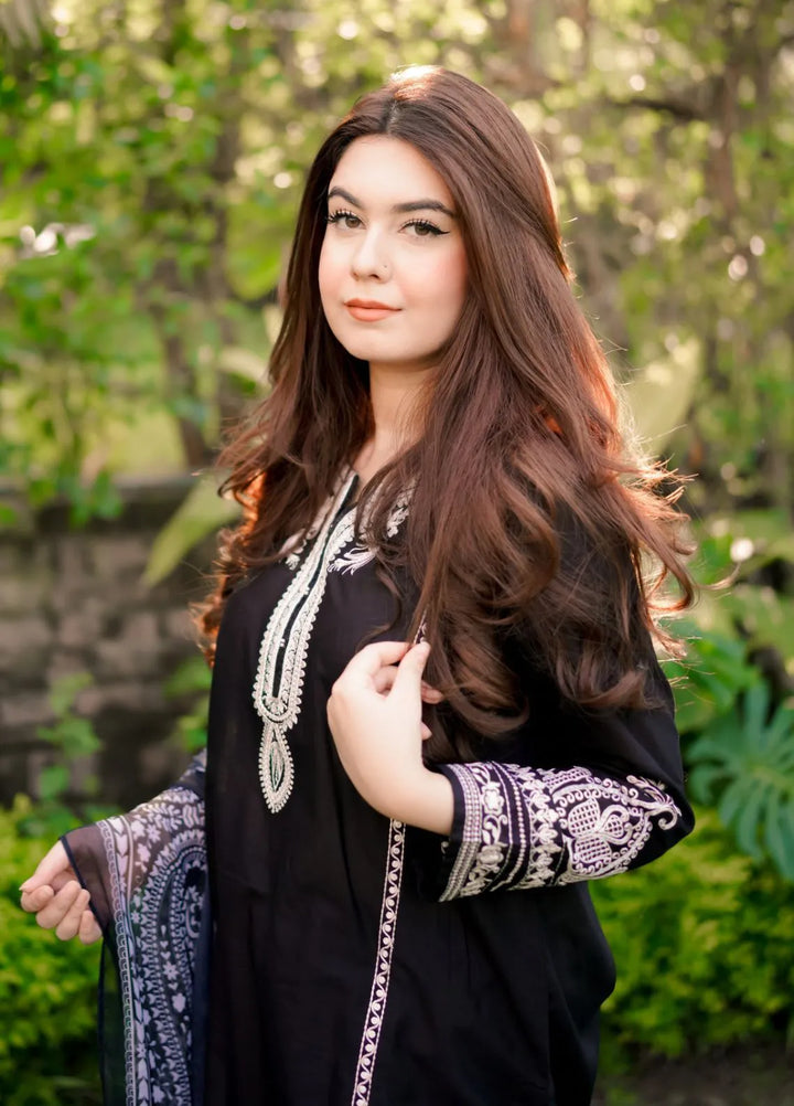 La Rosaa Pret Embroidered Cotton 3 Piece Suit Zora