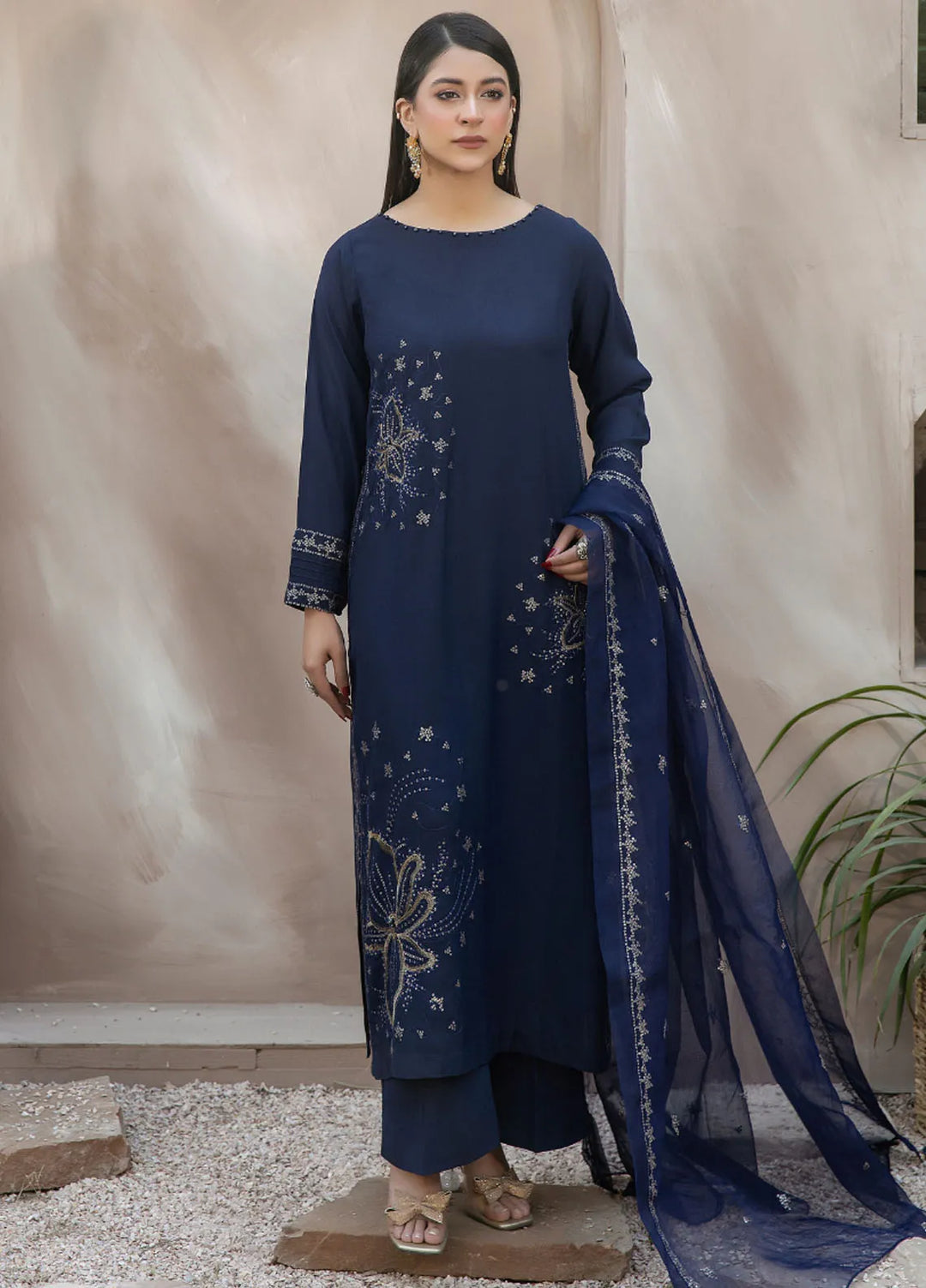La Rosaa Pret Embroidered Georgette 3 Piece Suit LF2-05