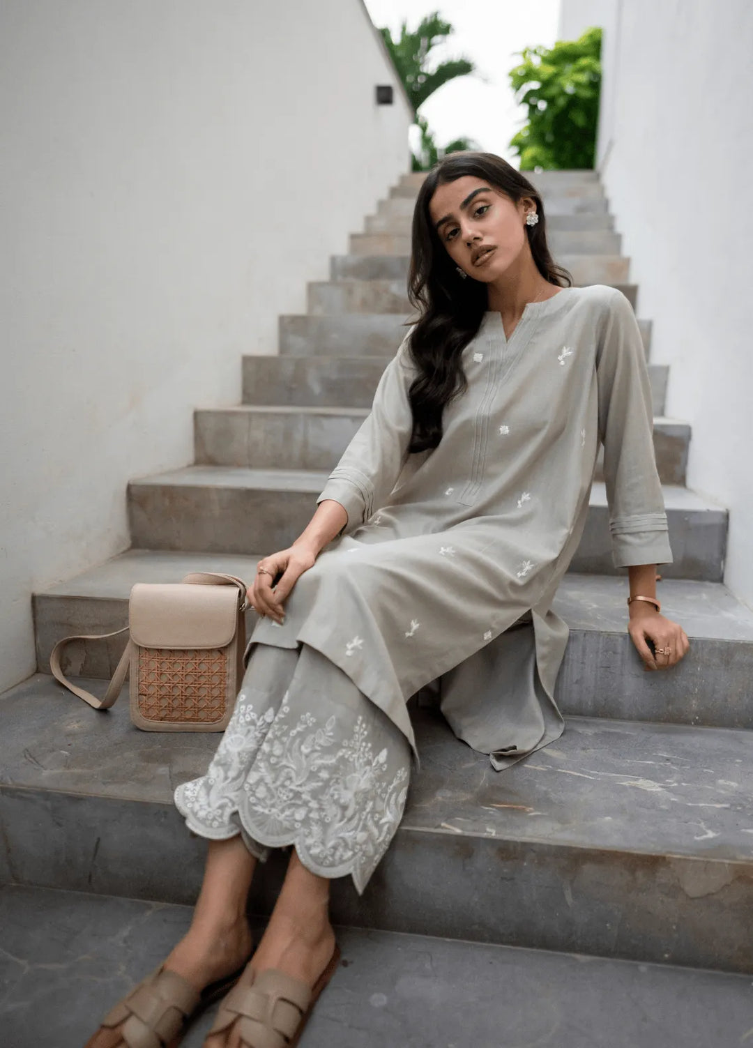 La Rosaa Pret Embroidered Khaddar 2 Piece Suit Luna